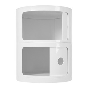 YIYIBYUS Round Bedside Table White End Table with Storage - 1 of 4