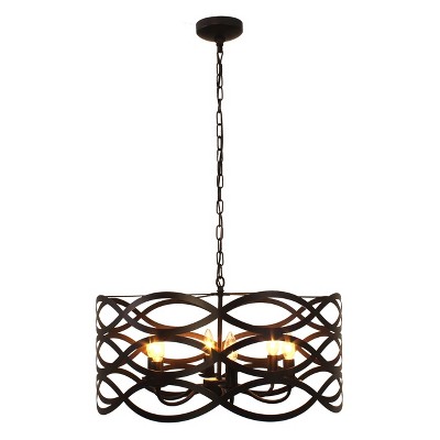 Capella 25" Oil-Rubbed Bronze Transitional Ceiling Pendant with Glass