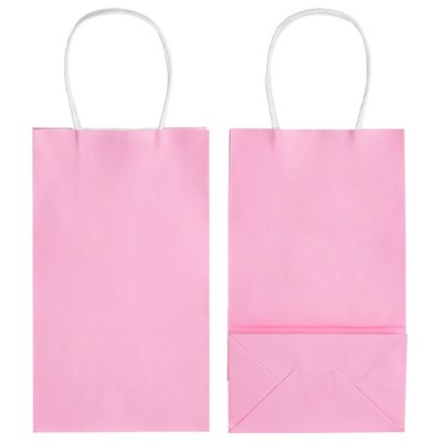 Pink Small Paper Gift Bags with Handles - 25 Pack