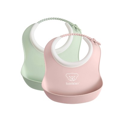 BabyBjorn 2pk Baby Bib Set - Powder Green/Pink - S