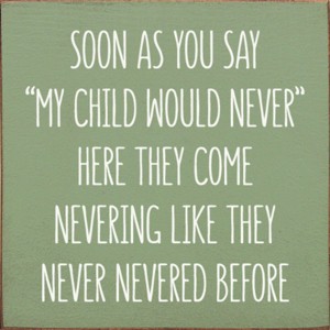 Slickblue Funny Parenting Quote Wood Wall Sign – Rustic 7x7 Home Decor for Moms and Dads, Multiple Color Options - 1 of 3