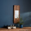 Rustic Wooden Wall Mirror 29"H, Vertical Solid Wood & Glass Decor Mirror by Melrose - 2 of 4