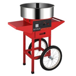 ROVSUN 21 Inch Cotton Candy Machine Cart, Commercial Cotton Candy Maker Candy Floss Machine with Stainless Steel Bowl, Sugar Scoop and Storage Drawer - 1 of 4