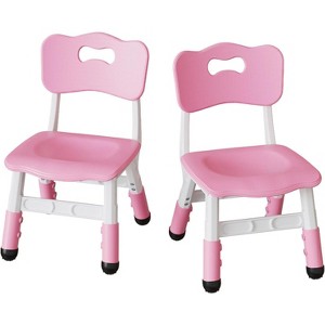 Kids Chair Set of 2 with Height Adjustable Chair, Plastic Toddler Chairs for Children Boys Girls, Kids Hammock Chair, Booster Chairs for Toddlers - 1 of 4