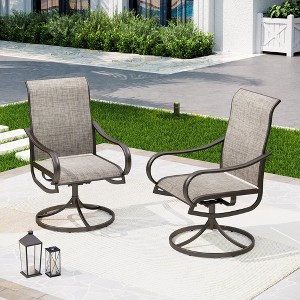Captiva Designs Outdoor Dining Breathable Quick-dry Sling Steel Chairs with 360 Degree Swivel - 1 of 4