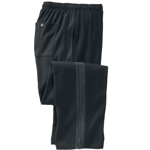 Kingsize Men's Big & Tall Fleece Zip Fly Pants - Big - 6xl, Black : Target