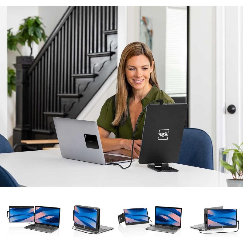 SideTrak Swivel 12.5" Attachable Portable Monitor for Laptop - IPS Full HD 1920x1080 USB Display - Black, 4 of 11