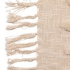 Storied Home Cotton Slub Throw with Tufted Flowers and Fringe, Natural and Tan Color - 4 of 4