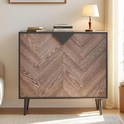 Acekool 31.5" Contemporary Storage Cabinet, Accent Sideboard Buffet Cupboard with Door Panels, Entryway or Dining