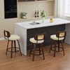 Okak Set of 2/3 PU Leather Swivel Counter Height Bar Stools for Dining Rooms,Armless Chairs Bar Island Stools with Wooden Back - 3 of 4