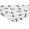 Sweet Jojo Designs Boy or Girl Gender Neutral Unisex Baby Fitted Mini Crib Sheet Bear and Moon Blue Gold and Grey - image 2 of 4