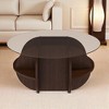 31.5" Round Dining Table, Coffee Table with Storage, Modern Farmhouse Center Table with Tempered Glass Top & Wooden MDF Frame for Living Room - 3 of 4