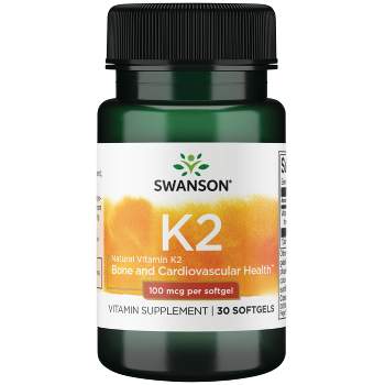 Swanson Herbal Supplements Vitamin K2 - Natural 100 mcg Softgel 30ct