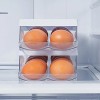 OU Egg Holder for Fridge, BPA Free Rolling Egg Organizer for Refrigerator Organization, Clear Stackable Container for Kitchen Organizers and Storage - 2 of 4