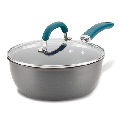 Rachael Ray 4qt Hard Anodized Nonstick Saucier Saucepan With Helper Handle  And Lid Gray : Target