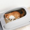 Kumasinova Odor Resistant Cat Litter Box with 201 Stanless Steel Tray,Suitable for Cats up to 15lbs,Sand Drop Pedal Design,White - 2 of 4
