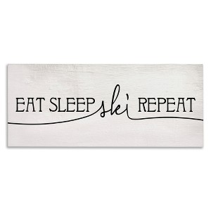Stupell Industries Eat Sleep Ski Repeat Phrase, 24" x 10" - 1 of 4