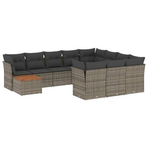 vidaXL Garden Sofa Set Grey, Dark Grey - 1 of 4