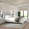 Martha Stewart King Britta Upholstered Platform Bed Gray/Walnut - 2 of 4