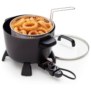 Presto 6008 Big Kettle Multi Cooker Steamer and Deep Fryer with Glass Lid, Black - 1 of 4