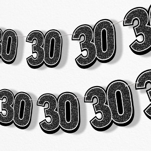 Big Dot of Happiness 30th Birthday Garland Banner Black Birthday ...