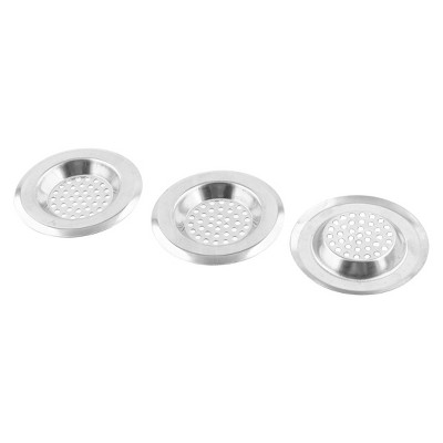 Unique Bargains Kitchen Bathroom Round Shaped Metal Sink Basin Garbage Strainer 3 Pcs