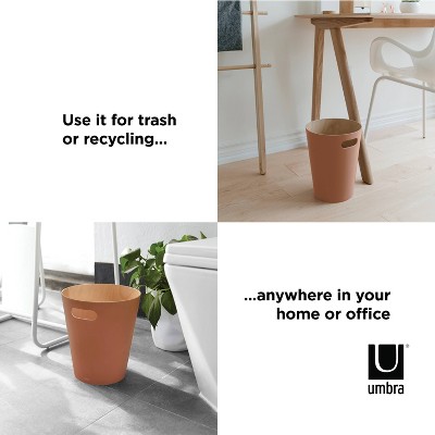 Sierra Light Brown Wood 2-Gallon Trash Can