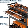 5-Tier Heavy Duty Rolling Tool Cart w/Lockable Drawer, Pegboards & 400LB Capacity - Garage & Shop Storage Organizer, Kid-Friendly - 3 of 4