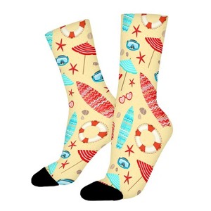 Summer Holiday Hawaii Women Printed Crew Socks Funny Funky Socks Soft Polyester Novelty Gifts for Artists Men - 1 of 1