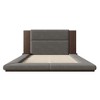 Whisen Queen Size Floor Platform Bed & Upholstered Bed Frame with Extended Wood Headboard and Bedside Shelf - 4 of 4