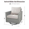 Outdoor Patio Swivel Chair Glider Chair with Removable Cushions for Porch - 2 of 4
