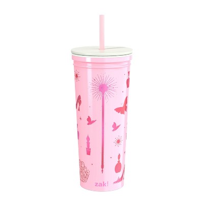 Zak Designs 23 fl oz Stainless Steel Wicked Kendall Straw Tumbler Pink