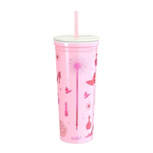 Zak Designs 23 fl oz Stainless Steel Wicked Kendall Straw Tumbler Pink - 1 of 4