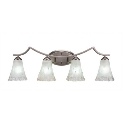 Toltec Lighting Zilo 4 - Light Vanity in  Graphite with 5.5" Fluted Frosted Crystal Shade