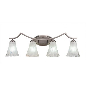 Toltec Lighting Zilo 4 - Light Vanity in  Graphite with 5.5" Fluted Frosted Crystal Shade - 1 of 1