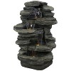 Sunnydaze 38"H Electric Polyresin and Fiberglass Stacked Shale Waterfall Outdoor Water Fountain with LED Lights - image 2 of 4