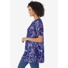 Woman Within Plus Size Mixed Print Henley Tunic - 4 of 4