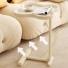 YIYIBYUS Modern Flower Shape Cream White End Table Side Table for Living Room - 3 of 4
