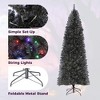 Artificial Black Xmas Tree,Pencil Christmas Tree,with 300 Dual Color LED Lights, Metal Stand & 858 Branch Tips,Christmas Party Decor - 4 of 4