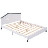 Full Size Wood Platform Bed With House-shaped Headboard Easy Assembly Platform Bed Frames Mattress Foundation - 4 of 4