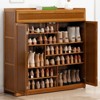 YIYIBYUS 7 Tier Shoe Storage Cabinet with Doors & Tall Compartment for Entryway Living Room, Natural - 2 of 4