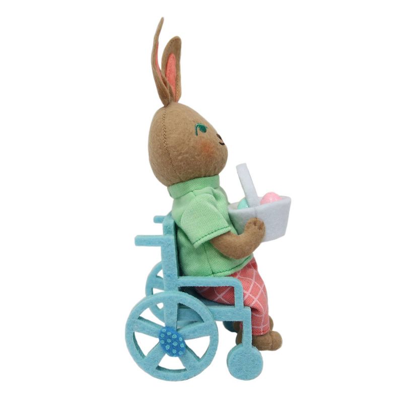 Small Soft Figurine Easter Bunny in Wheelchair Holding Basket of Eggs - Spritz&#8482;, 2 of 9