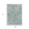 Pale Aqua And Copper Floral Medallion Washable Indoor Outdoor Area Rug - 3 of 4