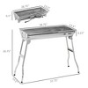 Portable Charcoal Grill, Stainless Steel Folding Outdoor BBQ Grill for Backyard Cooking, Camping, Picnic, Party, Tailgating and Travel with Pan - 2 of 4