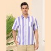 Lars Amadeus Men's Summer Irregular Printed Camp Collar Short Sleeves Button Down Hawaiian Shirt - 2 of 4