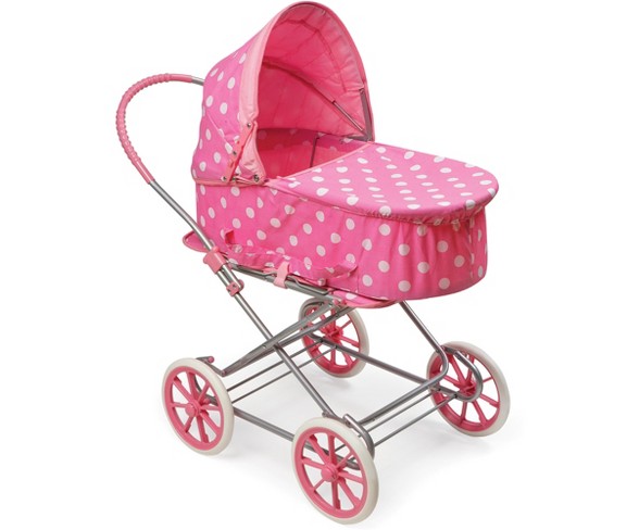 Badger Basket 3-in-1 Doll Carrier/Stroller - Pink & White Polka Dots