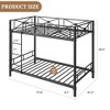 Metal Bunk Bed Twin Over Twin, Industrial Bunkbeds Heavy Duty Bed with Safety Guard Rails and Space-Saving Design, Steel Bed for School, Bedroom - 3 of 4