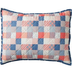 The Lakeside Collection Patriotic Check Quilt Ensemble - Sham 1 Pieces - 1 of 2