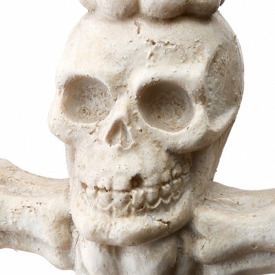 12" Beige Skeleton Polyresin Halloween Candelabra