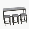 4pcs/set Kitchen Dining Table And Chairsset 3pcs Chairs With 1pc Well-crafted Table For Home, Kitchen Dining Room - 2 of 3